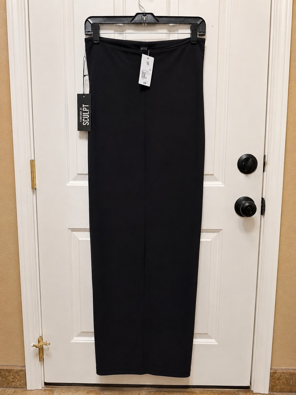NWT Forever 21 Sculpt Black Strapless Midi Tube Dress Size S